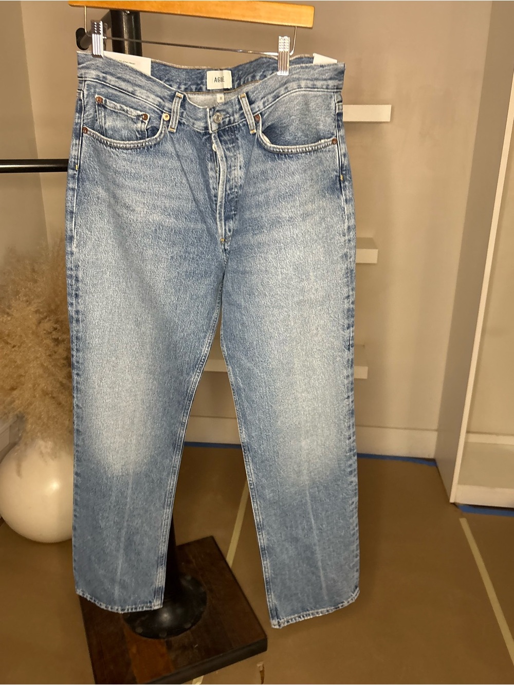 AGOLDE Lana High Rise Vintage Staight Light Blue Women’s Relaxed Straight Jeans
